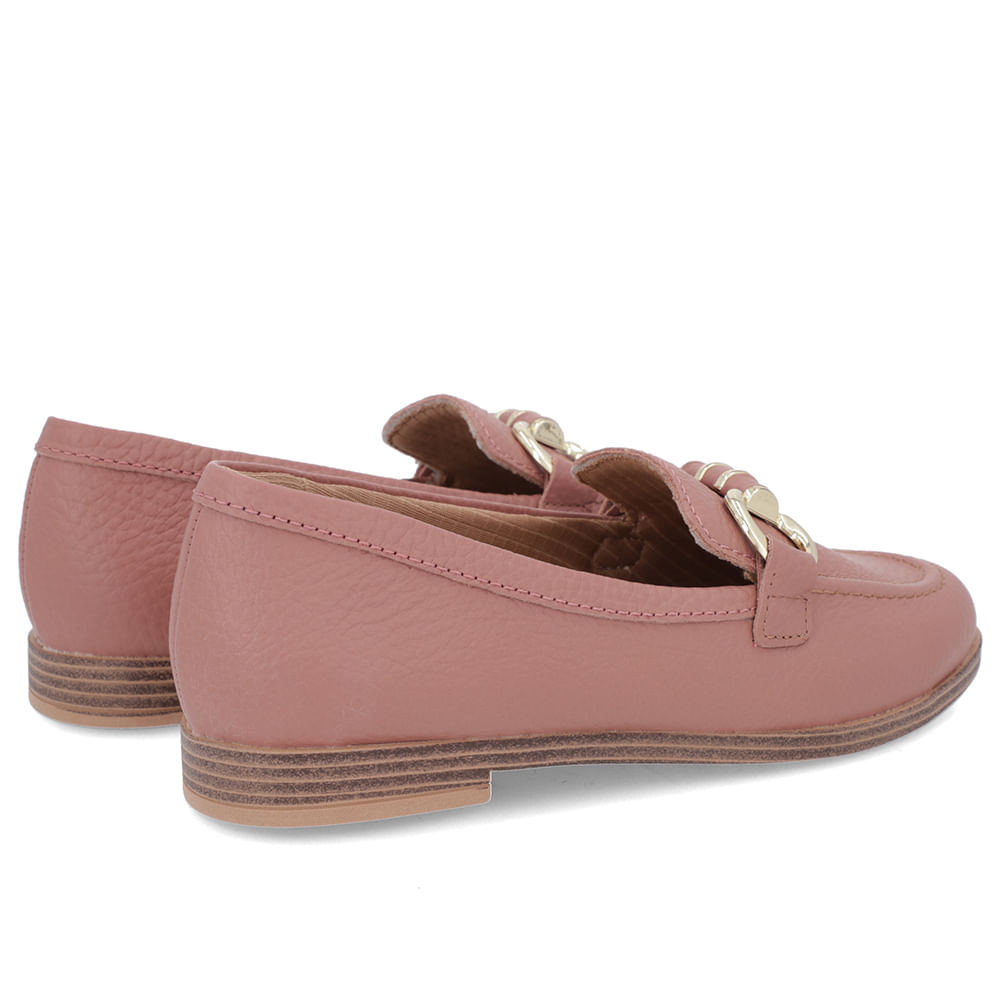Loafer Rosa Vintage Salto Bloco Couro Básico - Loja Online Loafer Rosa Vintage Salto Bloco Couro Básico - Loja Online