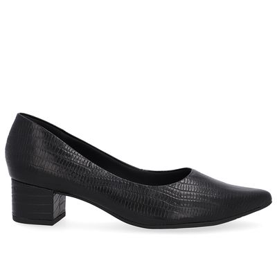 Scarpin Preto Couro Texturizado